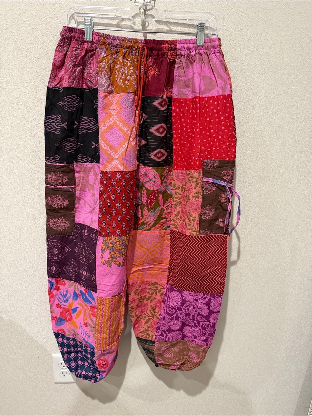Boho Kantha Inspired Patchwork Harem Jogger Pants NWOT